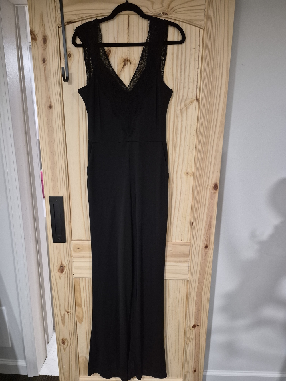 French Connection Black Lace Trim Top